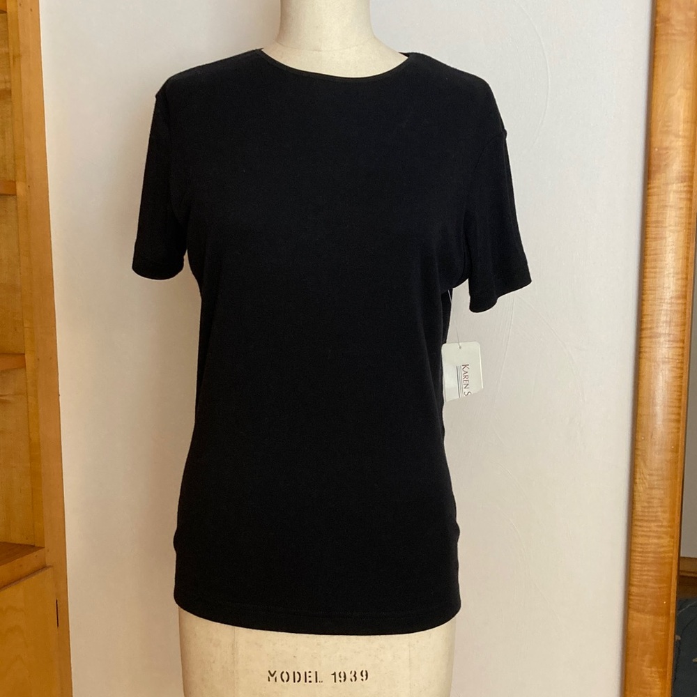 Karen Scott Bundle Mock Neck Pink Crew Neck Black Short Sleeve Tops - Picture 8 of 13